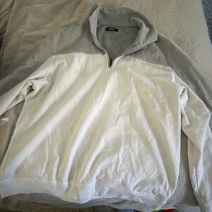 Alfani Men's Gray and White Zip Up Sweater